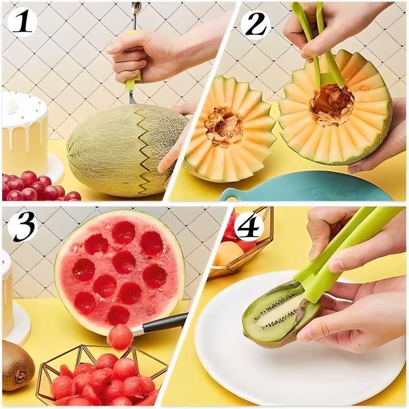 Professional 4 in 1 Watermelon Cutter Stainless Steel