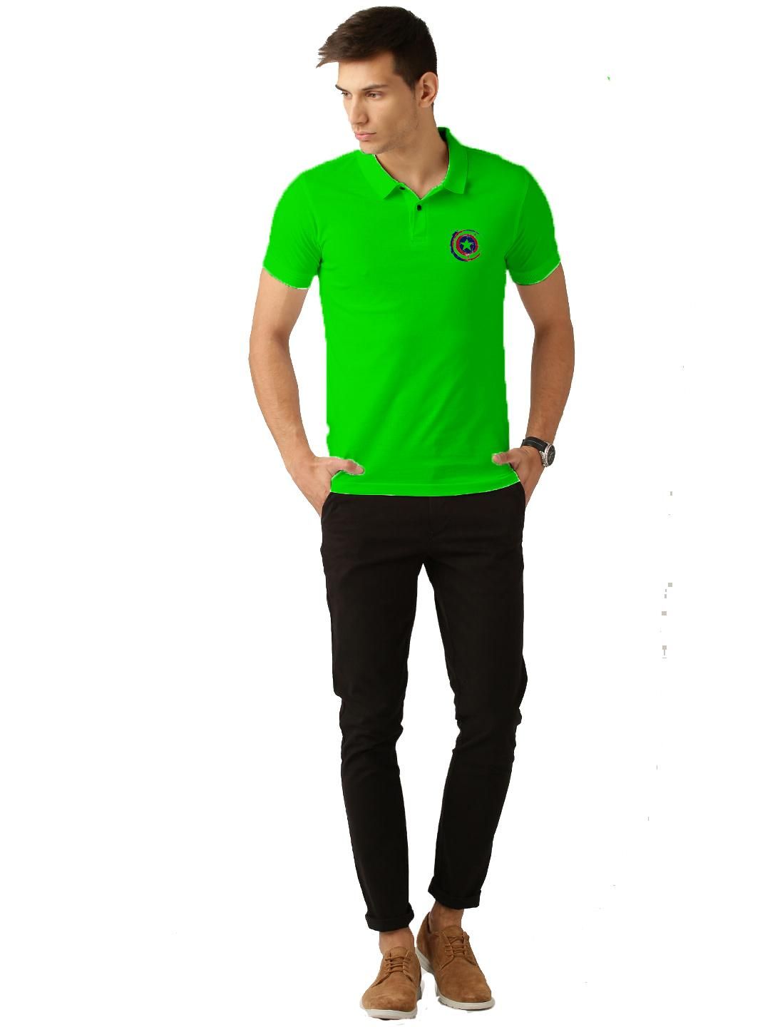 Poly Cotton Solid Half Sleeves Mens Polo T-Shirt