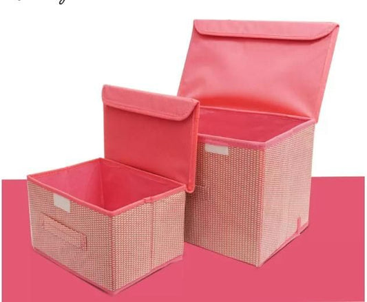 Foldable Woven Storage Box Organizer (1 Big Box & 1 Small Box)