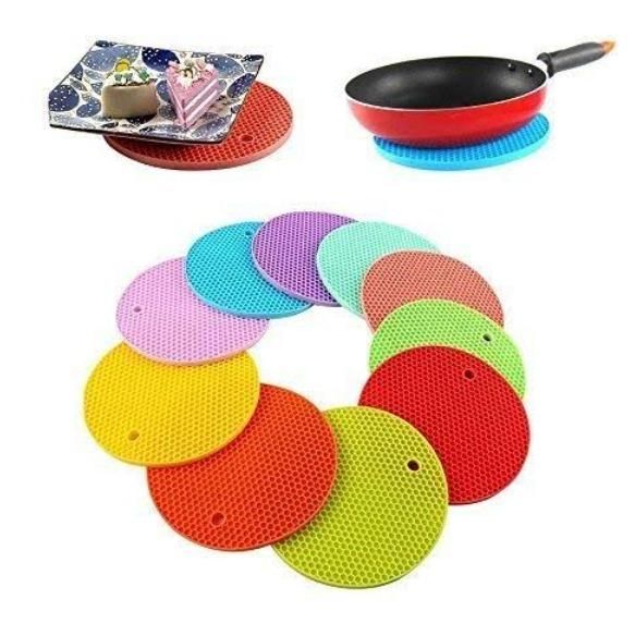 Silicone Anti Hot Heat Resistant Pot Holder Disc Pads (Pack of 5)