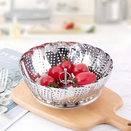 Stainless Steel Steamer basket for Veggie/Seafood with Safety Tool