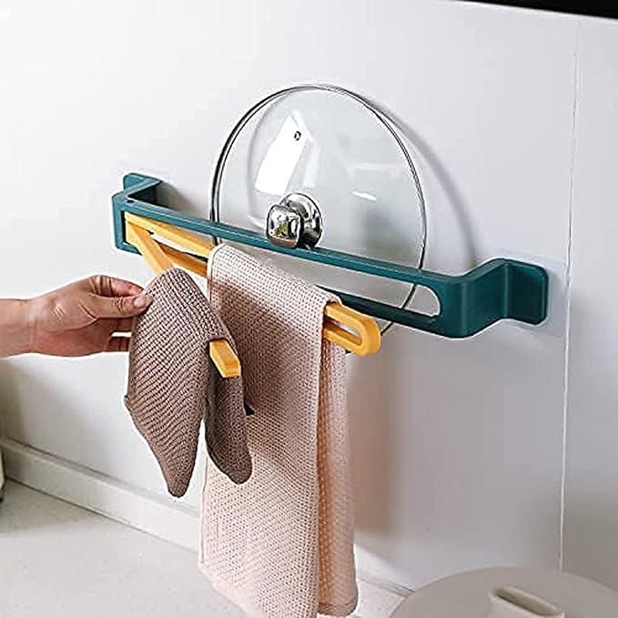 Glowick 3-in-1 Self-Adhesive Wall-Mount Towel Rack with Swing Bar.