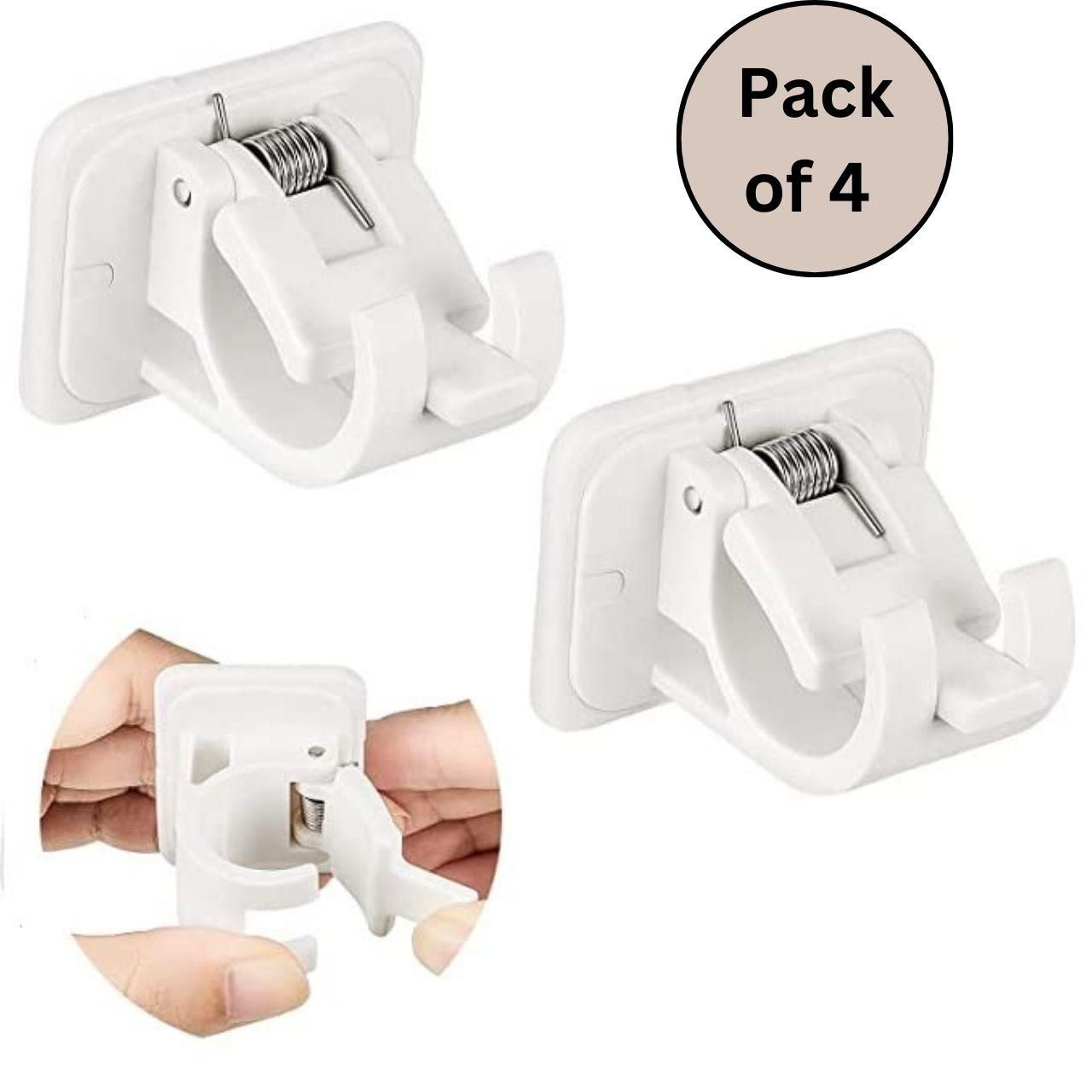 Self Adhesive Instant Wall Mount Sticking Clip Hook (Pack of 4)