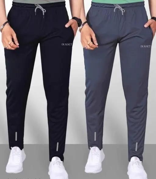 Men's Regular Fit Trackpants Pack Of 2 (Black & Grey)