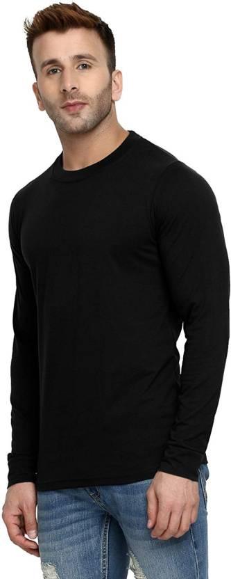 Cotton Solid Full Sleeves T-Shirt