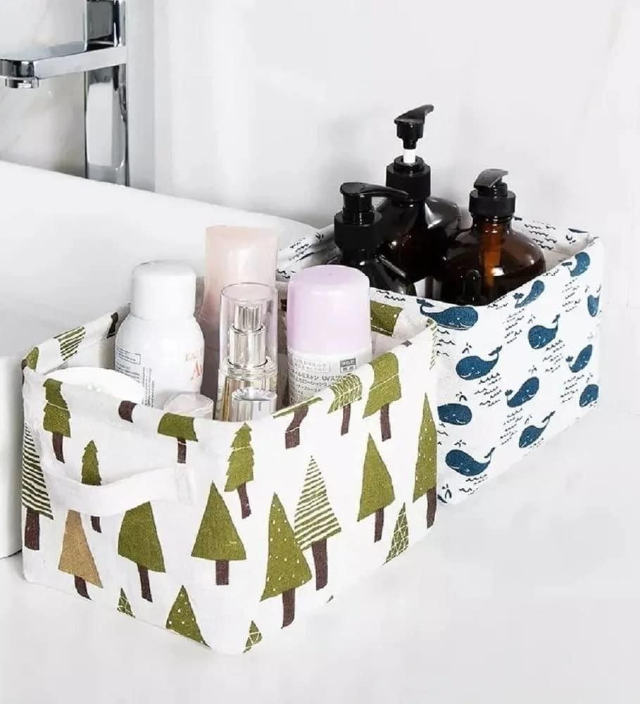 Canvas Fabric Basket with Handle