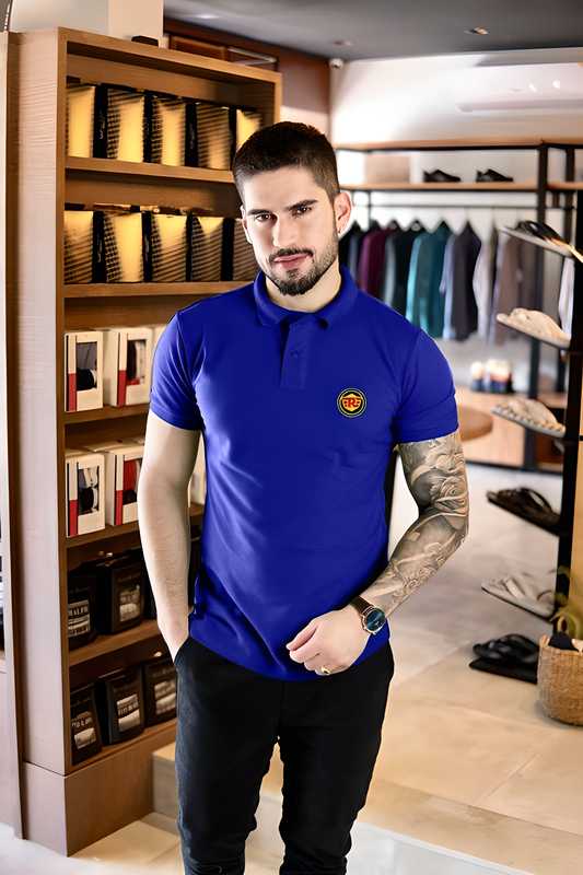 Cotton Solid Half Sleeves Mens Polo T-Shirt