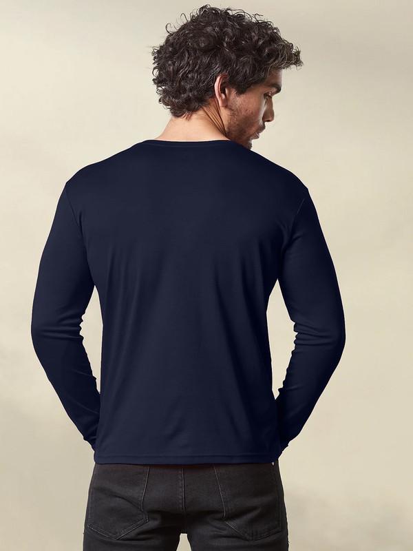 Mens Full Sleeve Cotton Henley T-shirt